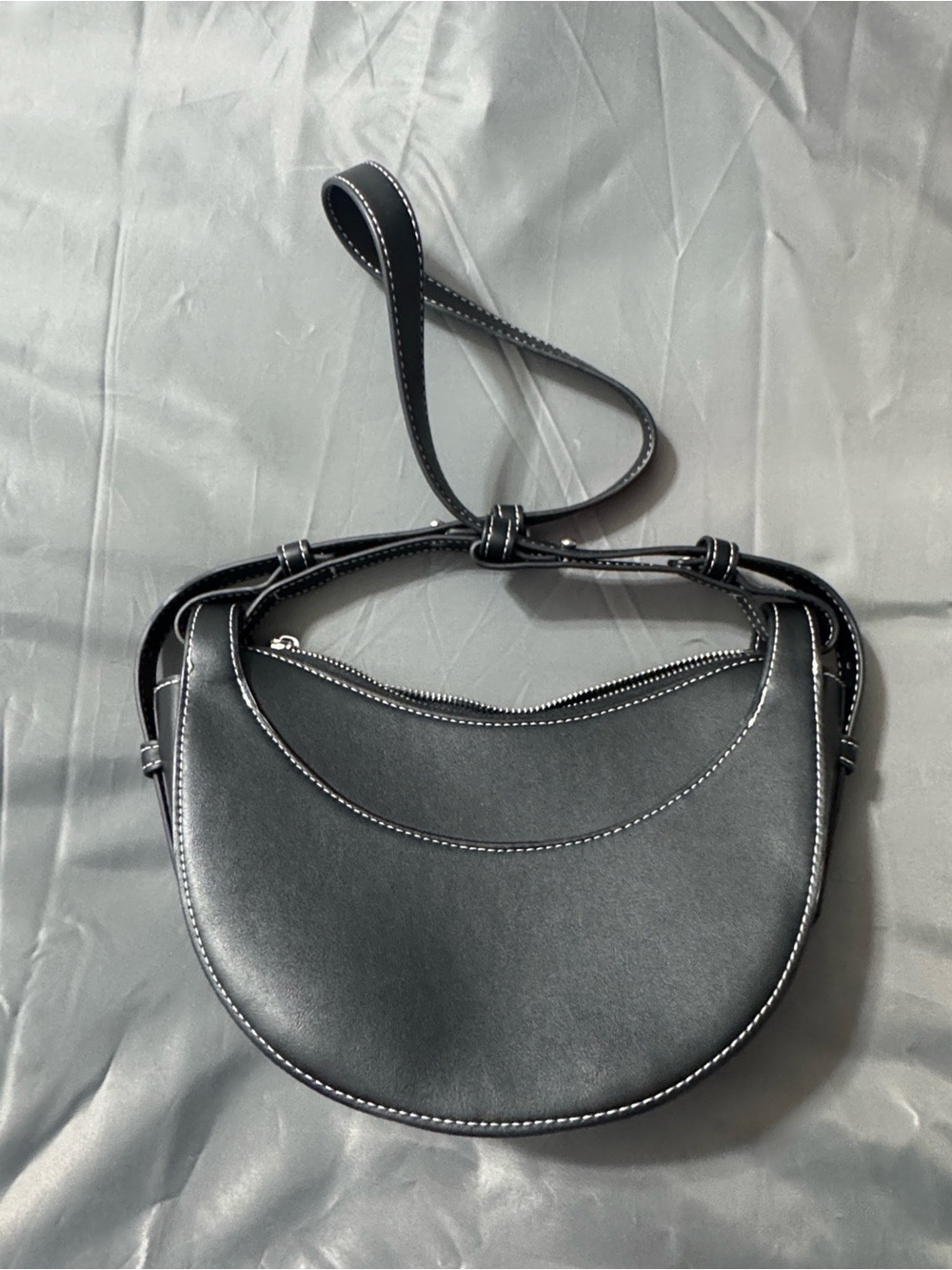 Gap Half Moon Crescent Crossbody Bag with Contrast Stitching